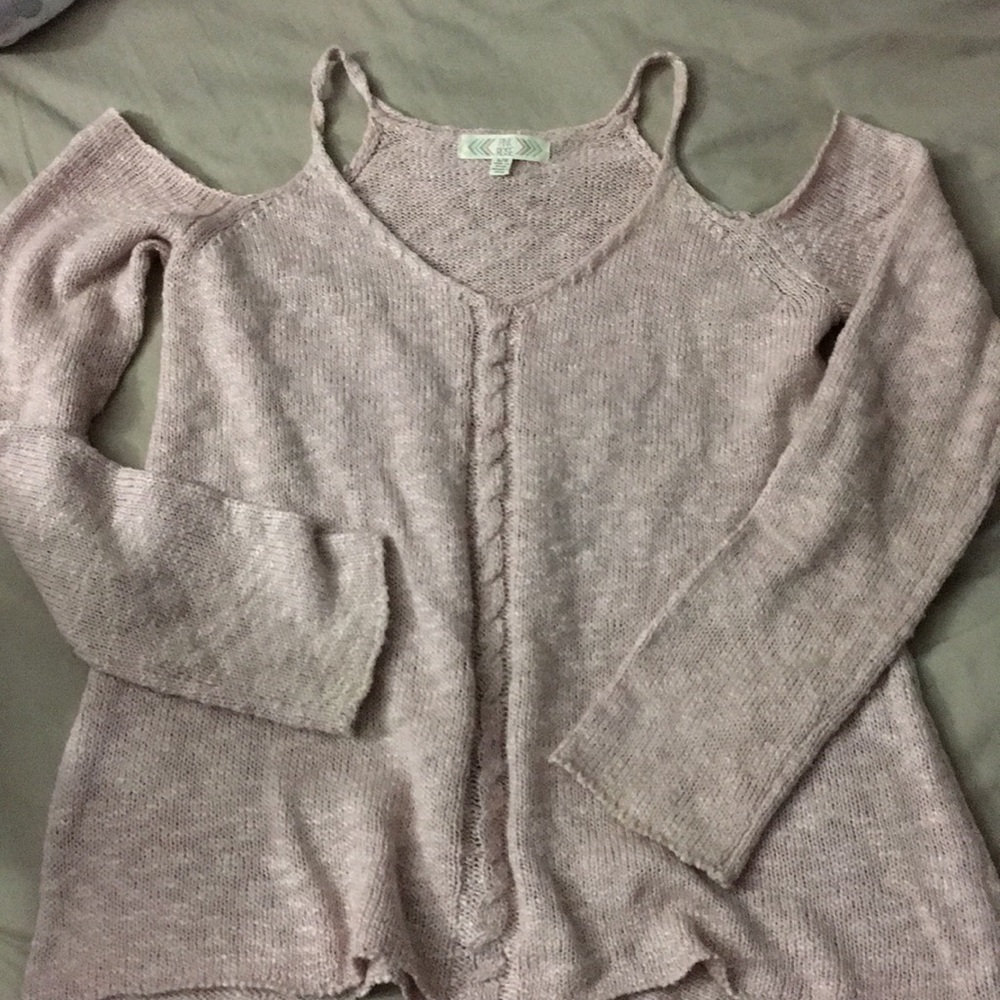 Pink Rose  sweater off the shoulder Like new